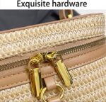Bolsa transversal de palha feminina: estilo verão elegante, leve e prática para férias e passeios - Imagem 3