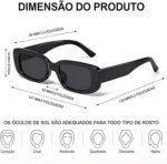 Óculos de Sol Retangulares Feminino Vintage com proteção UV400 e estilo retro para comprar e usar no dia a dia e festas - Imagem 3