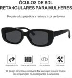 Óculos de Sol Retangulares Feminino Vintage com proteção UV400 e estilo retro para comprar e usar no dia a dia e festas - Imagem 4