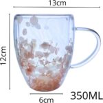 Caneca de Vidro Floral 350ml: resistente, elegante e ideal para café e chá. - Imagem 6