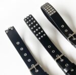 Cinto punk preto cravejado, unissex, 105 cm, estilo versátil para jeans e saias. - Imagem 3