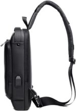Mochila Transversal Unissex Antifurto Impermeável com USB e Cadeado, ideal para segurança e praticidade diária. - Imagem 7