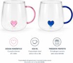 Kit Xícara Coração Amore 430ml resistente e durável, ideal para presentear com charme e elegância. - Imagem 4
