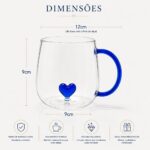 Kit Xícara Coração Amore 430ml resistente e durável, ideal para presentear com charme e elegância. - Imagem 5