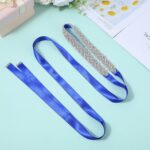 Cinto de casamento azul com strass, elegante e ajustável para vestido de noiva, saias e vestidos￼ - Imagem 7
