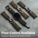 KORDIZ Survivor Pro: pulseira Paracord premium para Apple Watch, com manilha ajustável em aço inoxidável e alta segurança. - Imagem 5