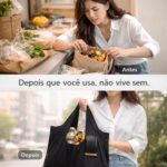 Bolsa Tote Chaveiro Dobrável Premium: compacta, leve, impermeável e espaçosa para compras, viagem e uso diário. - Imagem 5