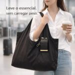 Bolsa Tote Chaveiro Dobrável Premium: compacta, leve, impermeável e espaçosa para compras, viagem e uso diário. - Imagem 7