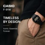 Casio F91W: relógio digital leve, resistente à água, com LED, cronômetro e bateria de 7 anos - Imagem 2