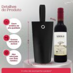 Porta Vinho Luxo em Couro Sintético Premium: elegância e segurança para presentear ou transportar sua garrafa. - Imagem 5