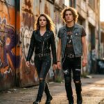 Cinto com ilhós duplos de lona: estilo punk, resistente e versátil para jeans, mulheres e homens. - Imagem 5