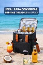 Bolsa Térmica Premium Preto: alta capacidade e isolamento eficiente para praia, lazer e refeições frescas - Imagem 3