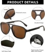 Óculos JIM HALO polarizado masculino vintage, ideal para dirigir com estilo e proteção. - Imagem 3