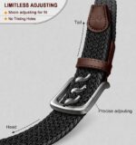 Cinto masculino trançado elástico 3,5 cm: conforto, ajuste perfeito e estilo casual para jeans, golfe e presente masculino. - Imagem 3