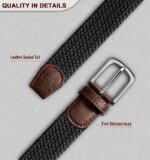 Cinto masculino trançado elástico 3,5 cm: conforto, ajuste perfeito e estilo casual para jeans, golfe e presente masculino. - Imagem 5