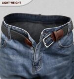 Cinto masculino trançado elástico 3,5 cm: conforto, ajuste perfeito e estilo casual para jeans, golfe e presente masculino. - Imagem 7