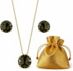 Conjunto Colar e Brinco Folheado a Ouro 18K com Pedra Spinel Cinza, elegante e hipoalergênico para presentear com significado. - Imagem 5