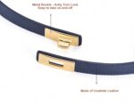 Cinto de couro fino ajustável feminino: elegância e ajuste perfeito para vestidos e jeans - Imagem 3