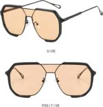 HYLLE Óculos de sol quadrados grandes femininos: estilo retrô, moderno e vintage com proteção e design elegante para compras online. - Imagem 3