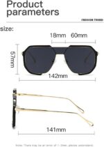 HYLLE Óculos de sol quadrados grandes femininos: estilo retrô, moderno e vintage com proteção e design elegante para compras online. - Imagem 4