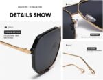 HYLLE Óculos de sol quadrados grandes femininos: estilo retrô, moderno e vintage com proteção e design elegante para compras online. - Imagem 5