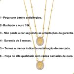 Escapulário feminino Nossa Senhora das Graças banhado a ouro 18k, antialérgico e elegante para todas as ocasiões. - Imagem 4