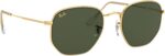 Óculos de Sol Ray-Ban Hexagonal 0RB3548: estilo unissex com lentes verdes e armação dourada, ideal para comprar online. - Imagem 11