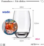 Jogo 6 Copos de Vidro Luxo 465ml: elegância, resistência e design premium para servir e presentear com estilo - Imagem 5
