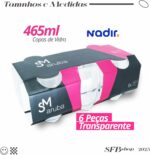 Jogo 6 Copos de Vidro Luxo 465ml: elegância, resistência e design premium para servir e presentear com estilo - Imagem 7