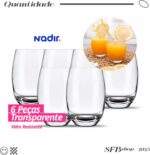 Jogo 6 Copos de Vidro Luxo 465ml: elegância, resistência e design premium para servir e presentear com estilo - Imagem 8
