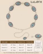 Cinto de corrente ocidental feminino com turquesa, ajustável e estiloso para vestidos, jeans e shows country - Imagem 6