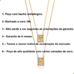 Colar escapulário feminino Espírito Santo com zircônias, banhado a ouro 18k, antialérgico e elegante para compor seu visual. - Imagem 5