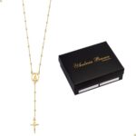 Colar Terço Nossa Senhora Aparecida Banhado a Ouro 18k Antialérgico, 60 cm, Unissex Andréia Branco Acessórios - Imagem 8