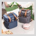 Bolsa Térmica Grande Premium Azul com 2 compartimentos: ideal para marmita, lanche e organização no dia a dia. - Imagem 4