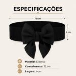 Cinto Feminino Elástico com Laço: ajustável, modela a cintura e valoriza looks com elegância vintage. - Imagem 4