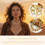 Colar feminino dourado com corrente punk: gargantilha delicada e moderna para compor looks estilosos. - Imagem 3
