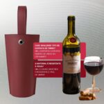 Porta Vinho Luxo Bordô em Couro Sintético Premium: presente elegante, seguro e sofisticado para garrafas padrão. - Imagem 6
