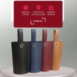 Porta Vinho Luxo Bordô em Couro Sintético Premium: presente elegante, seguro e sofisticado para garrafas padrão. - Imagem 8