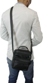 Bolsa transversal em couro legítimo, média, unissex e anti furto: estilo, segurança e praticidade para o dia a dia. - Imagem 9