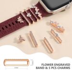 Pulseira feminina DaQin para Apple Watch com flores gravadas, silicone confortável e estilo elegante. - Imagem 4