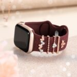 Pulseira feminina DaQin para Apple Watch com flores gravadas, silicone confortável e estilo elegante. - Imagem 8