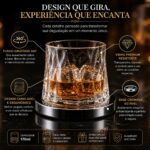 Kit 2 Copos de Whisky Giratório 170ml com Base Cromada: design premium, rotação suave e elegância para whisky, drinks e presentes sofisticados. - Imagem 3