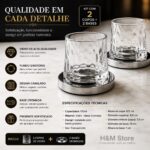 Kit 2 Copos de Whisky Giratório 170ml com Base Cromada: design premium, rotação suave e elegância para whisky, drinks e presentes sofisticados. - Imagem 4