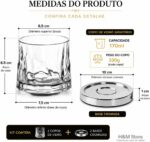 Kit 2 Copos de Whisky Giratório 170ml com Base Cromada: design premium, rotação suave e elegância para whisky, drinks e presentes sofisticados. - Imagem 5