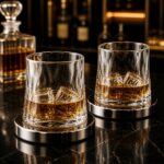 Kit 2 Copos de Whisky Giratório 170ml com Base Cromada: design premium, rotação suave e elegância para whisky, drinks e presentes sofisticados. - Imagem 6