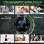 YARUIKE Pistola de Massagem Muscular Profunda: 30 velocidades, 10 cabeças, tela LCD e bateria recarregável para alívio eficaz e recuperação rápida. - Imagem 3