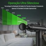YARUIKE Pistola de Massagem Muscular Profunda: 30 velocidades, 10 cabeças, tela LCD e bateria recarregável para alívio eficaz e recuperação rápida. - Imagem 6