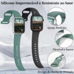 Pulseira esportiva de silicone à prova d’água para Apple Watch, confortável, resistente e ideal para uso diário - Imagem 3