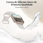 Pulseira esportiva de silicone à prova d’água para Apple Watch, confortável, resistente e ideal para uso diário - Imagem 4