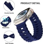 Pulseira Foufousun Ocean para Apple Watch Ultra: silicone macio, confortável e ideal para esportes e uso diário. - Imagem 3